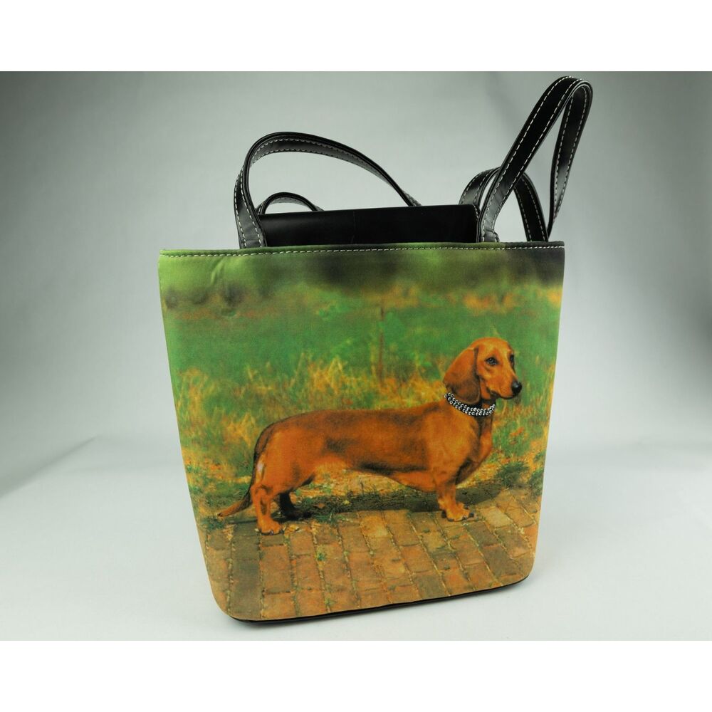 Vintage Dachshund Dog Purse with Wallet and Cellphone Carrier - New